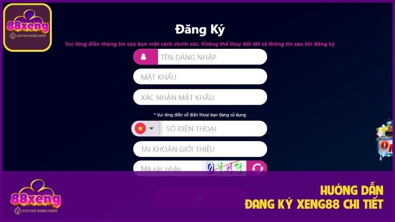 Đăng ký Xeng88 dễ dàng chỉ với vài thao tác cơ bản
