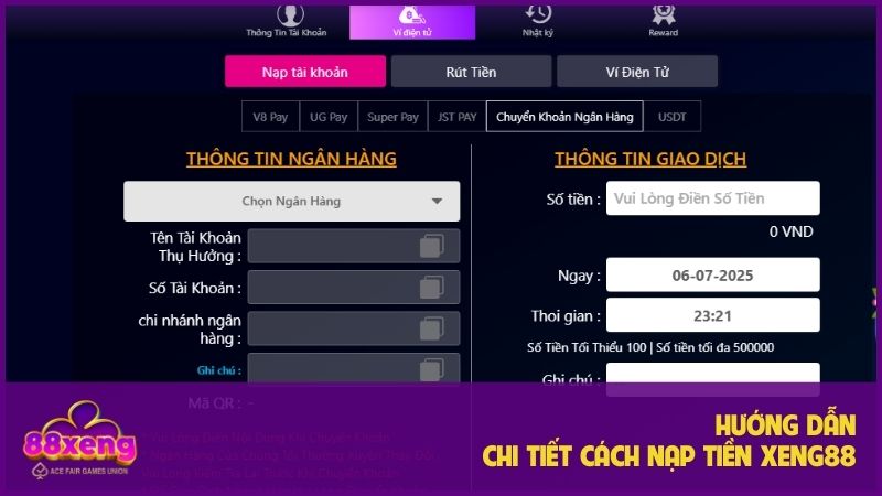 Hướng dẫn nạp tiền Xeng88: Đơn giản, nhanh chóng A-Z 2 Hướng dẫn nạp tiền Xeng88 chi tiết từng bước đơn giản