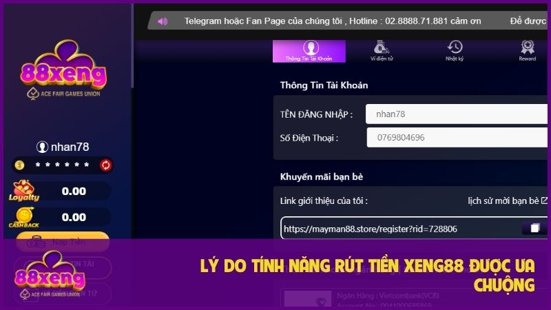 Hướng dẫn rút tiền Xeng88: Đơn giản, nhanh chóng, an toàn 1 Rút tiền XENG88 với nhiều tính năng vượt trội
